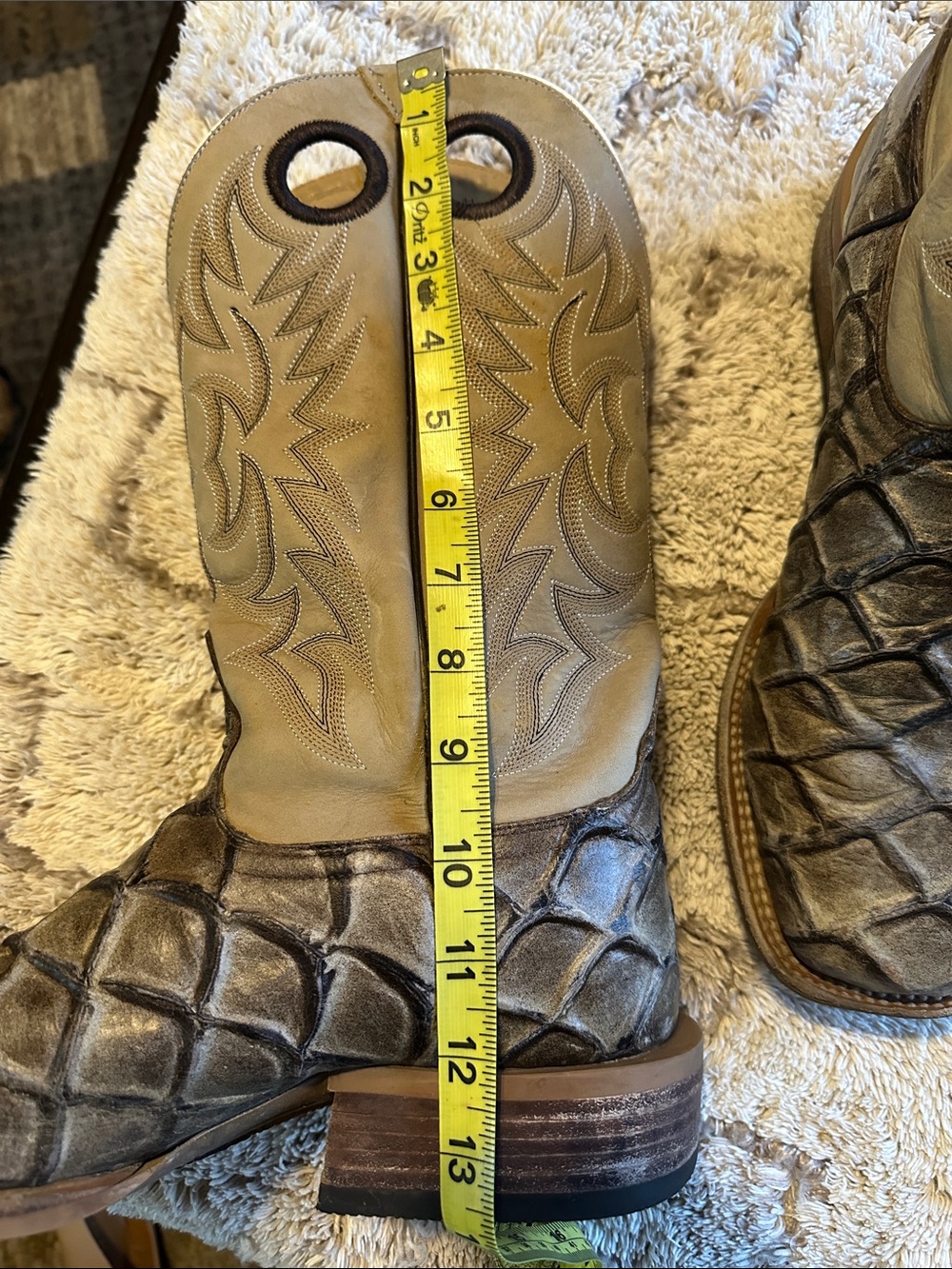 Cavender's Men's Western Boots in Taupe and Brown - Picture 10 of 12